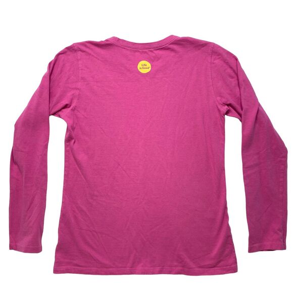 LIFE IS GOOD Flip Out Flip Flops Peony Pink Classic Fit Womens Small Long Sleeve - Picture 4 of 10